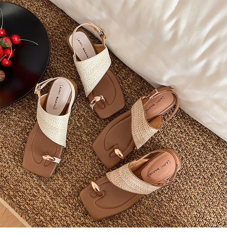 Karin Luna Hot Item Hot Item Spot Goods Featured Bestsellers Holiday Style Woven Sofa Sandals