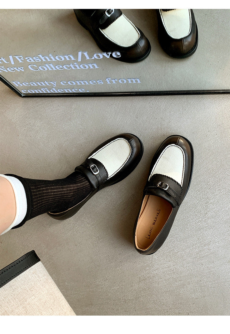 Karin Luna Casual Shoes Series~  In stock Classic color-blocking British style deep-mouth single shoes