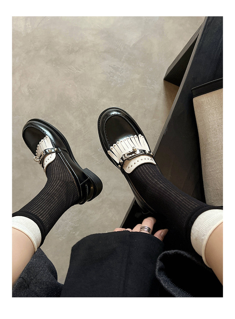 Karin Luna Casual Shoes Series~ Spot Goods Spot Goods Hot-selling Tassel Element Small Gold Buckle Single Shoes