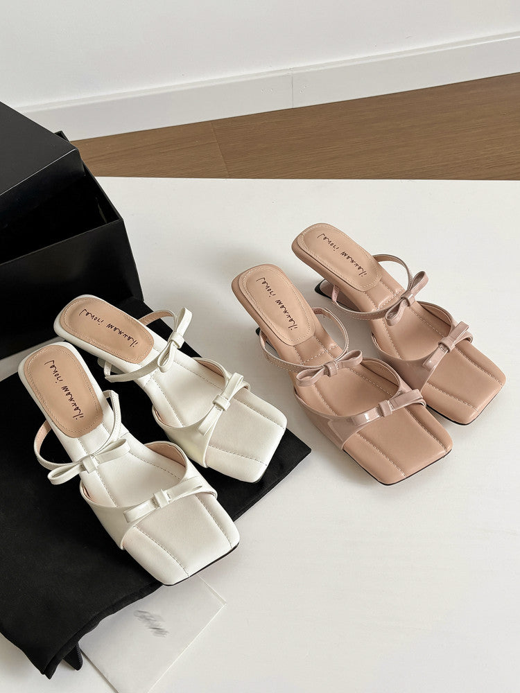 Karin Luna Hot Item Hot Item Self-Flow Square-Toe Irregular Heel Slippers