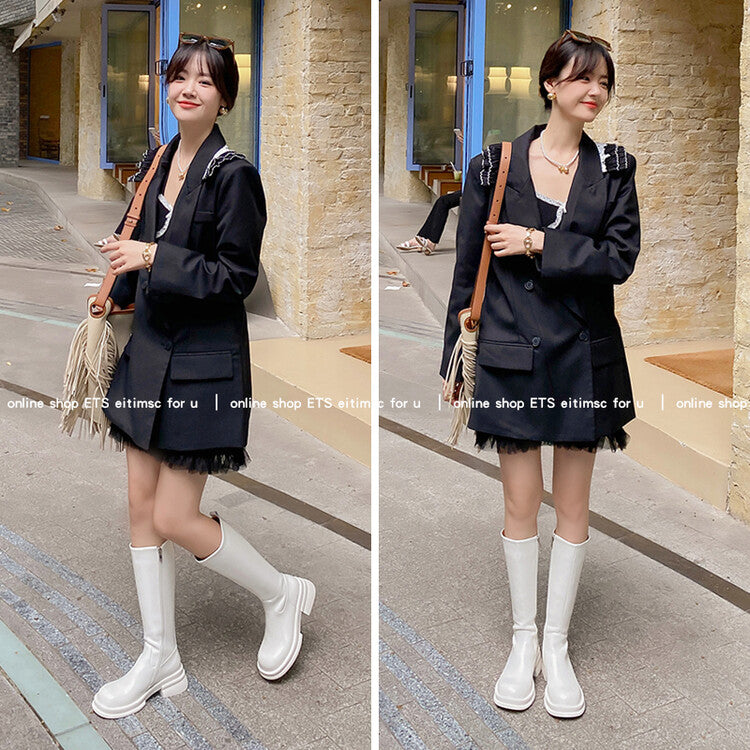 Karin Luna In Stock Spot Goods  Always in stock  Classic Basic Style Round Toe Thick Sole Knight Boots