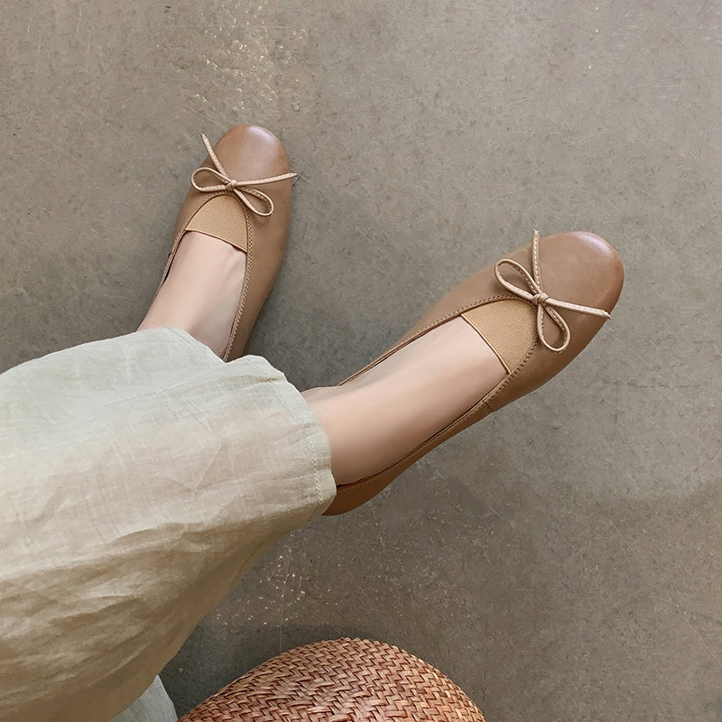 Karin Luna Full Layer Inside and Out~Basic Versatile Bow Hidden Heel Shoes