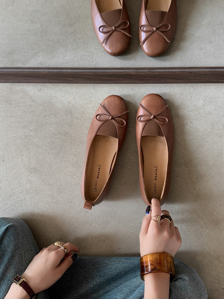 Karin Luna Full Layer Inside and Out~Basic Versatile Bow Hidden Heel Shoes