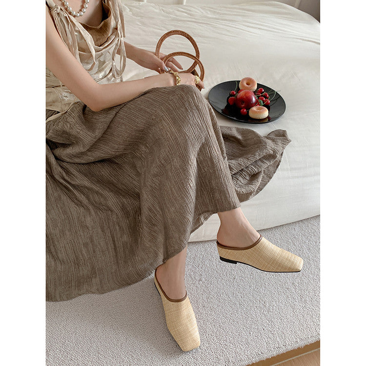 Karin Luna In Stock Spot Goods Baotou Vacation Style Height-Increasing Slippers