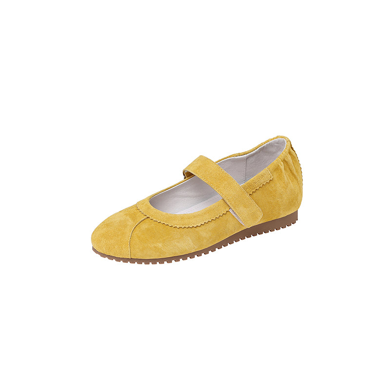 Karin Luna Casual Shoes Series~  In Stock In Stock Magic Tape Round Toe Internal Height Increase Single Strap Flats