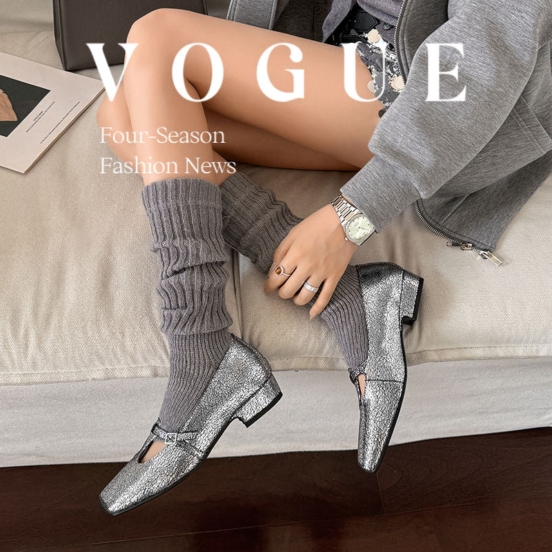 Karin Luna In Stock Spot Goods Vintage T Word Strap Mary Jane Chunky Heel Single Shoes