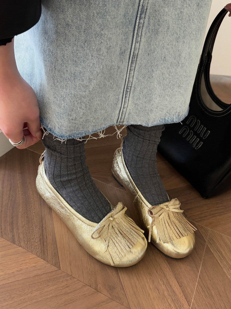 Karin Luna In Stock Spot Goods   Tassel Round Toe Hidden Wedge Mary Jane Shoes