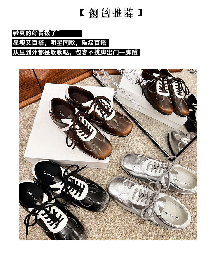 Karin Luna Casual Shoes Series~ Spot Goods Spot Goods Hot-selling Lace-up Hidden Heel Deep Mouth Single Shoes