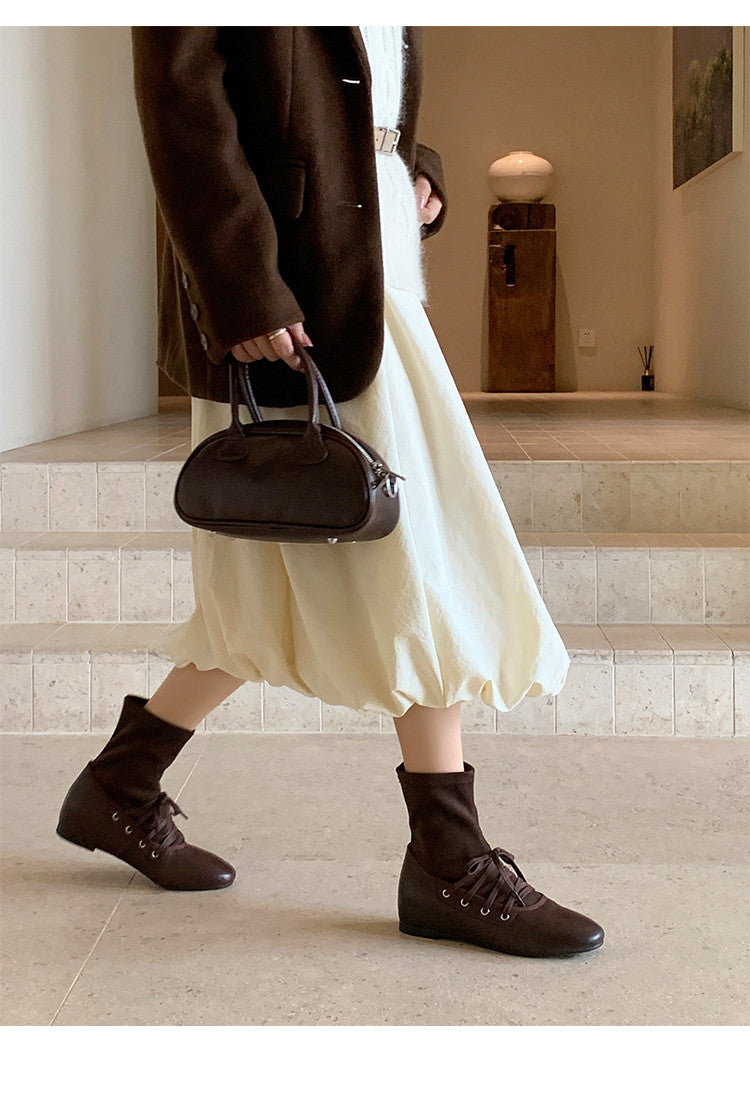 Karin Luna Round Toe Internal Height Increase Lace-up Ankle Boots