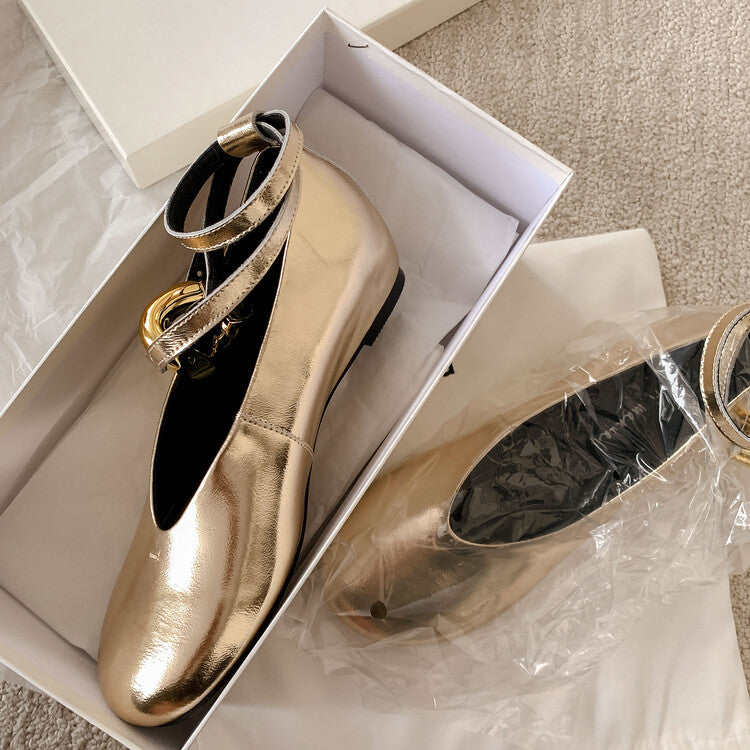 Karin Luna In Stock Large Stock Main Promotion  Two-Way Wear Height-Increasing Retro Gold Buckle Mary Jane Shoes