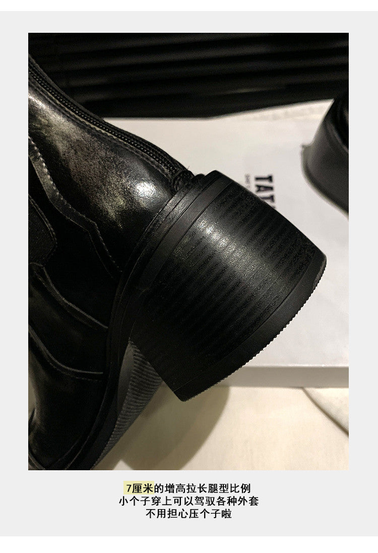 Karin Luna In Stock Spot Goods  Round Toe Stretch Round Toe Chelsea Short Boots