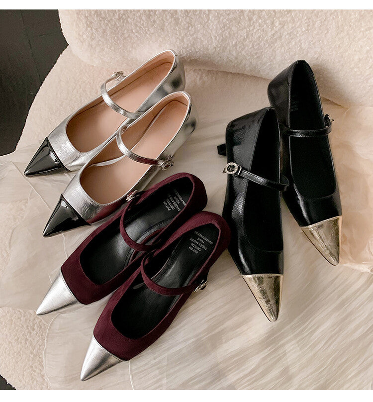 Karin Luna In Stock  Spot Goods In Stock  Classic Color Block Pointed Toe Hot-Selling Elegant Stiletto Pumps