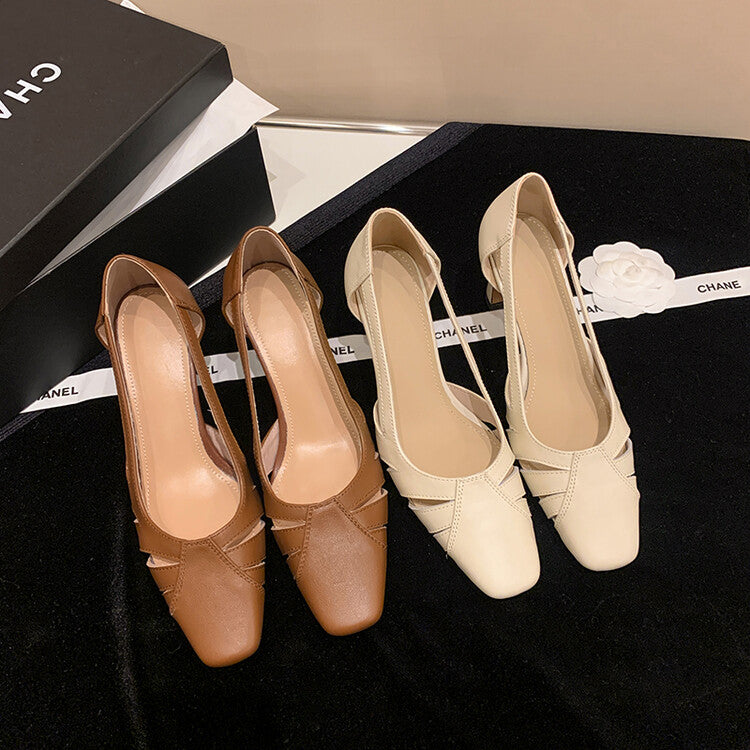 Karin Luna Hot-Selling Retro Big Item Big Goods Available for sale all seasons French-style Hollow Out Single Shoes Full leather inside and out