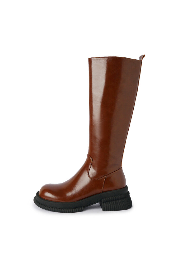 Karin Luna In Stock Spot Goods  Always in stock  Classic Basic Style Round Toe Thick Sole Knight Boots