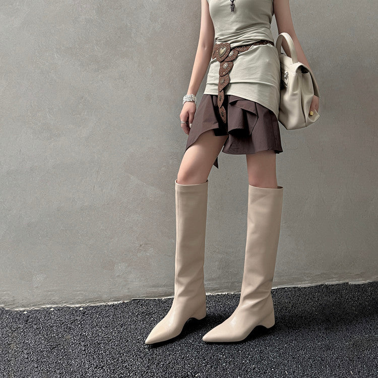 Karin Luna Hot-Selling Internal Height Increase Pointed Toe Straight-Leg Hot-Selling Long Boots
