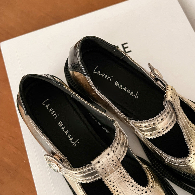 Karin Luna In Stock Spot Goods  Color Matching t Round Toe British Style Single Shoes