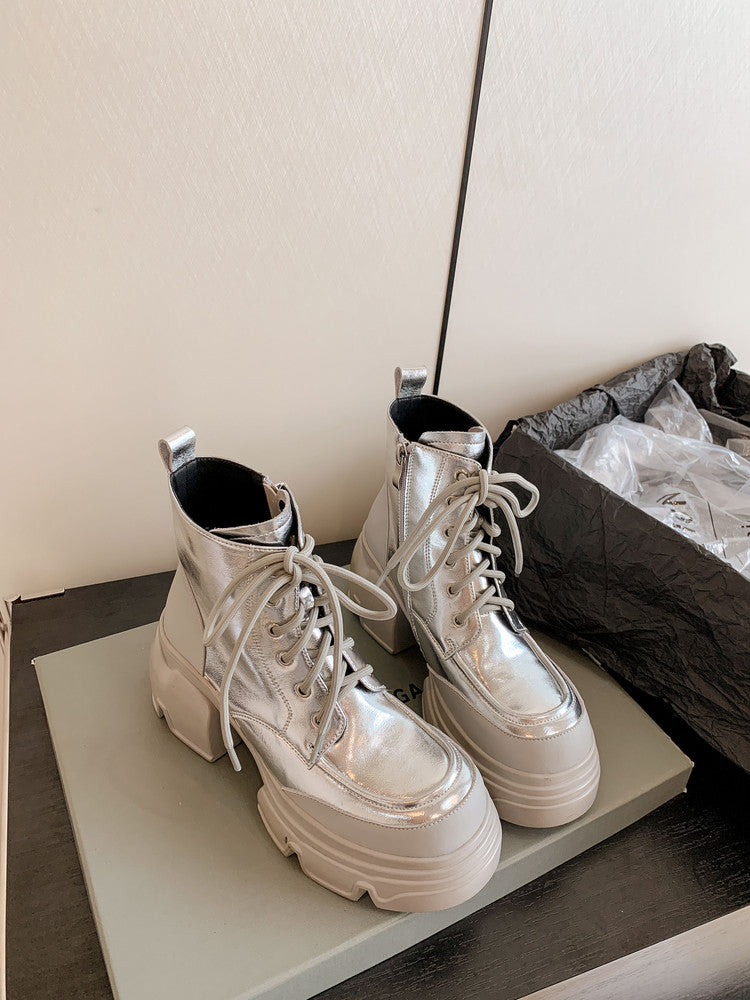 Karin Luna Casual Thick Sole Lace-up Short Boots