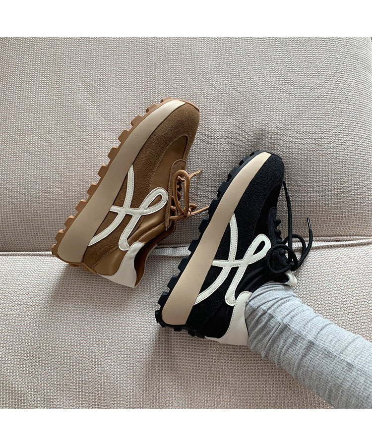 Karin Luna Casual Shoes Series~  In Stock Hot-Selling Versatile Lace-Up Thick-Soled Deep Mouth Single Shoes