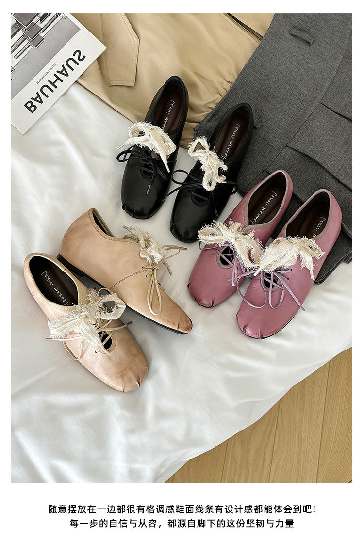 Karin Luna In Stock In Stock  Xiaohongshu Hot Sale Full Leather Round Toe Deep Mouth Single Shoes