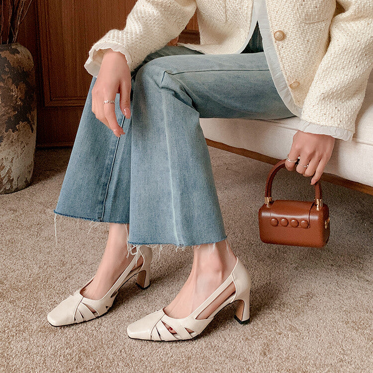 Karin Luna Hot-Selling Retro Big Item Big Goods Available for sale all seasons French-style Hollow Out Single Shoes Full leather inside and out