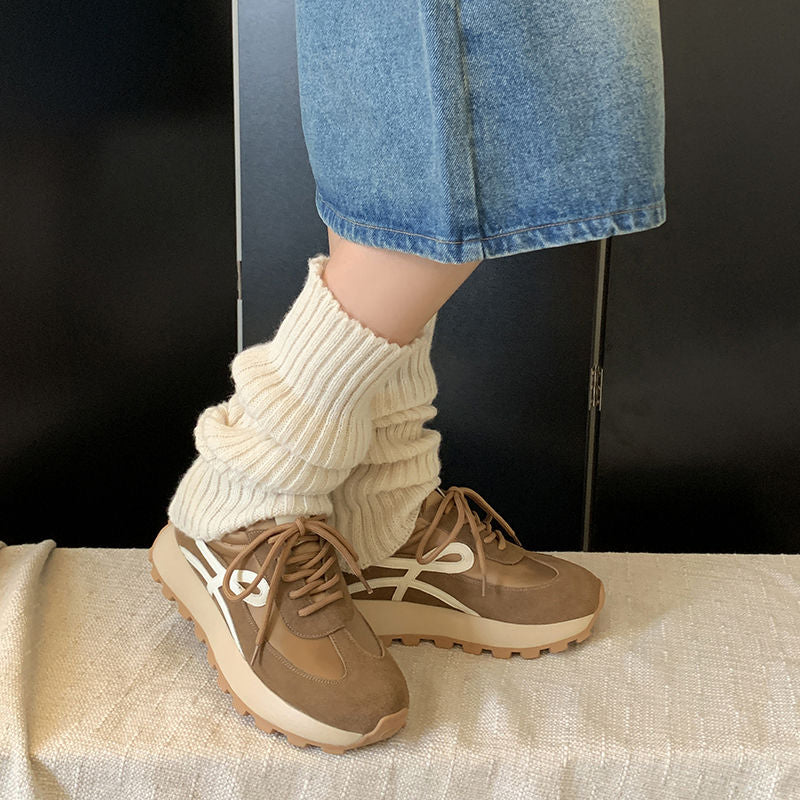 Karin Luna Casual Shoes Series~  In Stock Hot-Selling Versatile Lace-Up Thick-Soled Deep Mouth Single Shoes