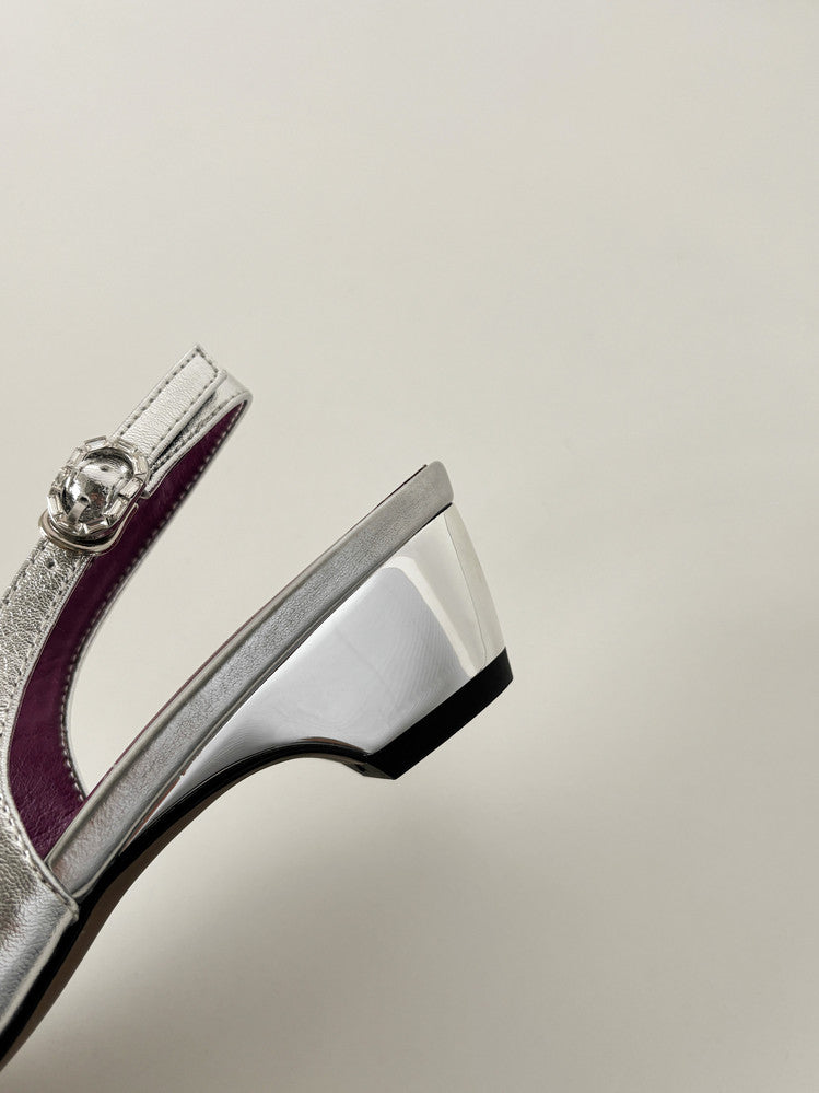 Karin Luna In Stock In Stock Sweet Bowknot Small Square Toe Chunky Heel Closed-toe Elegant Retro Sandals