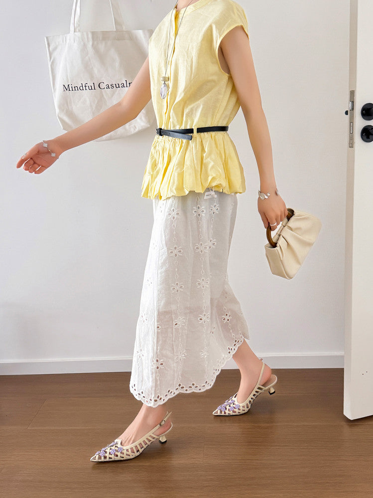 Karin Luna In Stock Spot Goods  Purely Handmade Flowers High-end Hollow Out Sandals