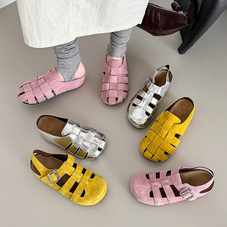 Karin Luna Full Layer Inside and Out~Basic Versatile Perforated Round Toe Birkenstock Shoes