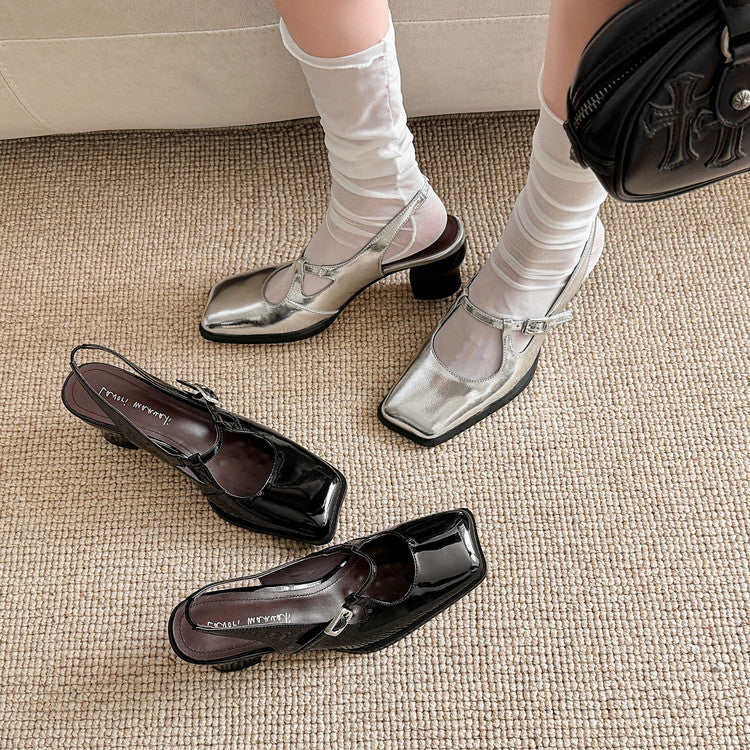 Karin Luna In Stock  Spot Goods  Rhinestone Small Square Toe Closed-Toe Sandals