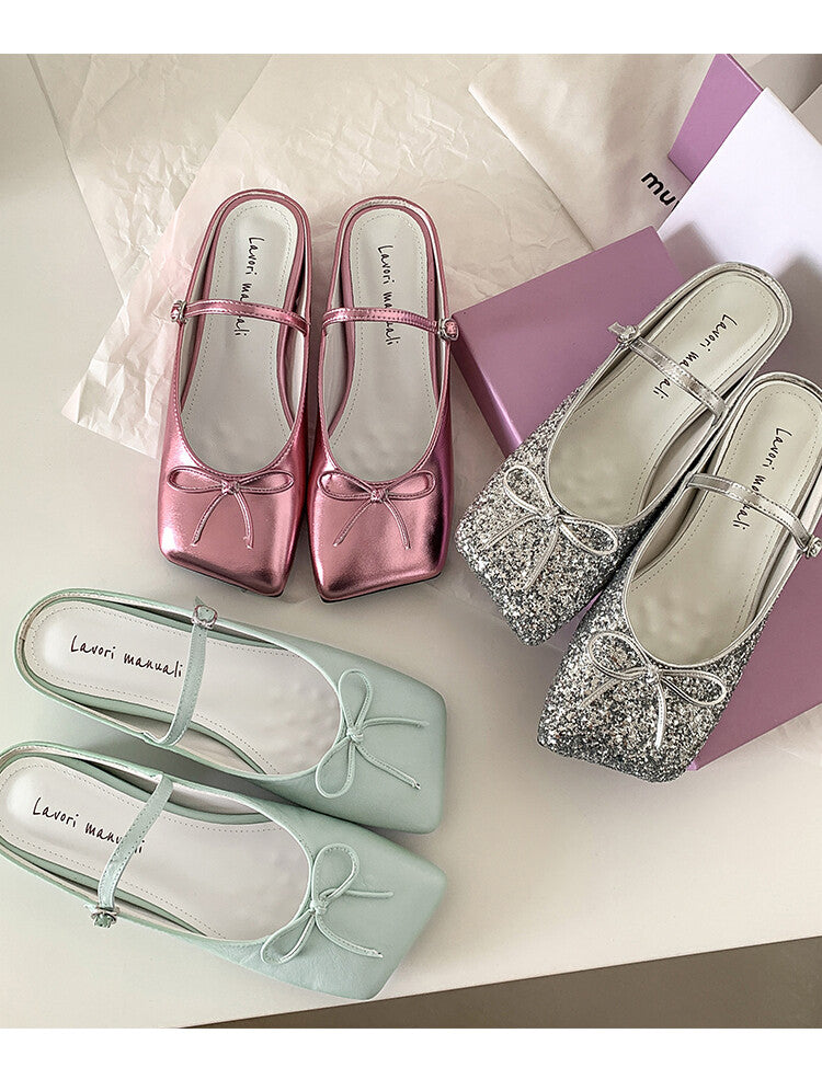 Karin Luna Hot-Selling Derivative Edition~Comes with data plan included Must-have Butterfly Knot Closed-Toe Height-Increasing Slippers