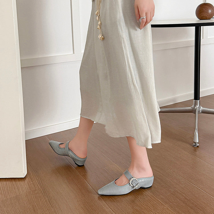 Karin Luna In Stock Spot Goods Full Layer Rhinestone Exquisite Closed-Toe Slippers