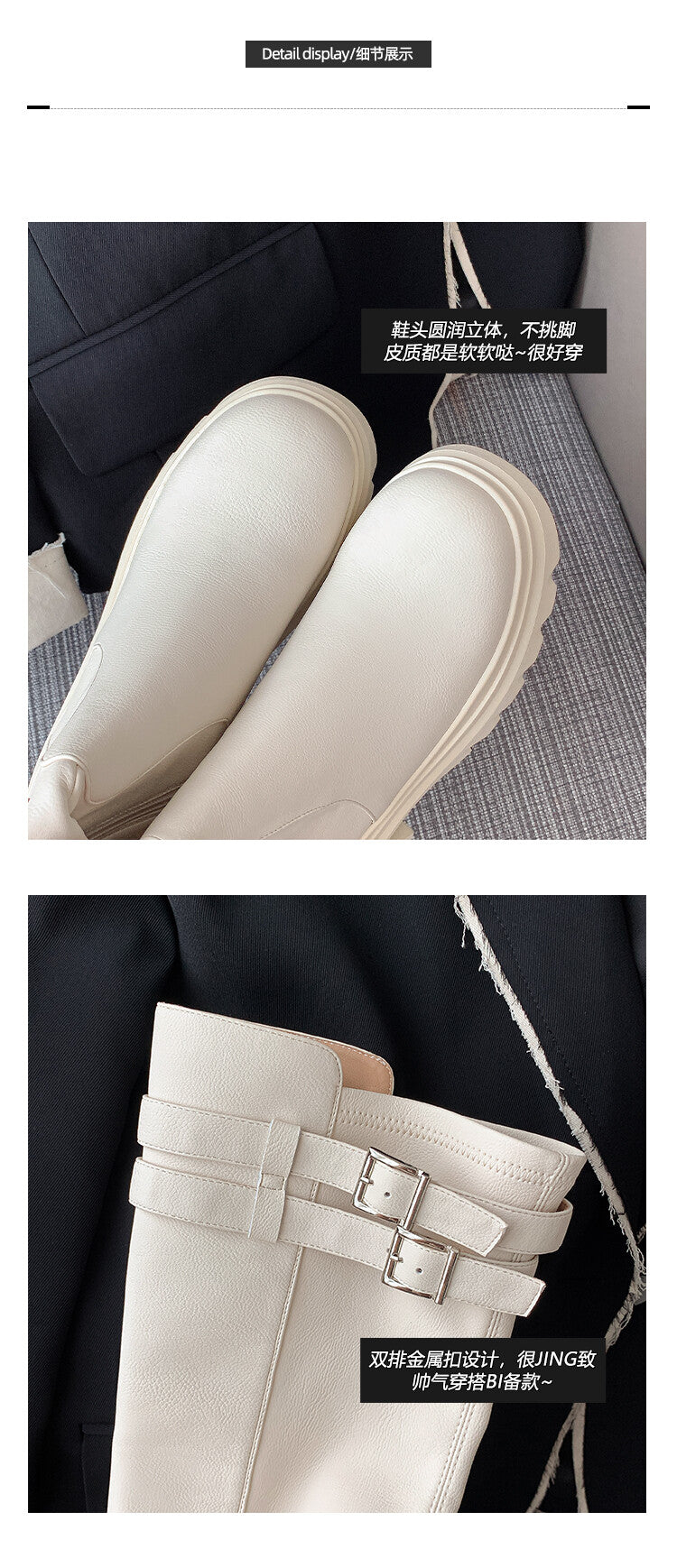 Karin Luna In Stock is the Way to Go！ Basic Thick-Soled Over-the-Knee Boots Super Soft Sheepskin Classic