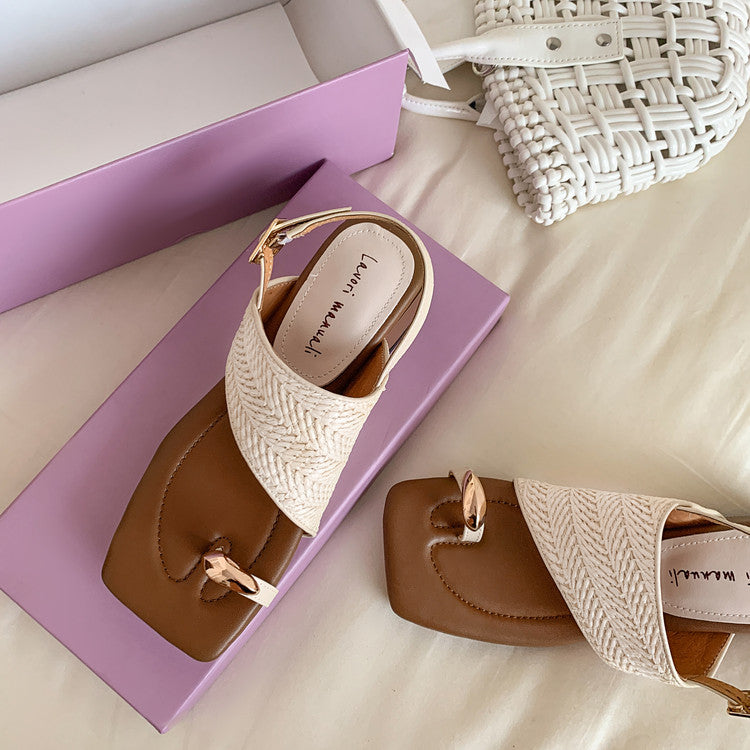 Karin Luna In Stock In Stock  Hot-selling Vacation Style  Basic Versatile Woven Style Sandals