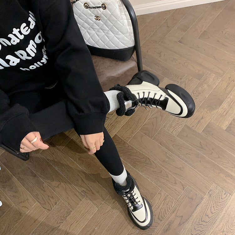 Karin Luna In Stock  Spot Goods  Hot-selling Sports Thick Sole Thickened Fur Snow Boots Full cowhide