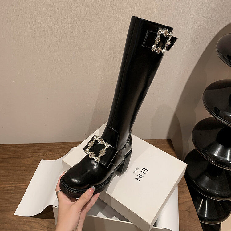 Karin Luna has prepared stock  Custom Large Square Buckle Bowknot Fastener Elegant Long Boots