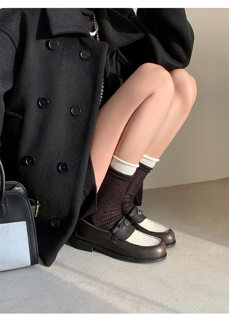 Karin Luna Casual Shoes Series~  In stock Classic color-blocking British style deep-mouth single shoes