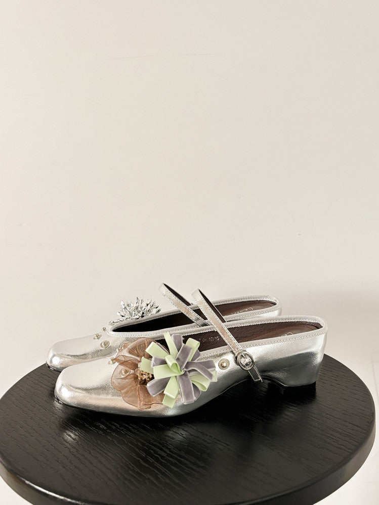 Karin Luna In Stock Spot Goods  Full-grain leather inside and out  Ultra Exquisite Round Toe Hidden Heel Closed-Toe Slippers