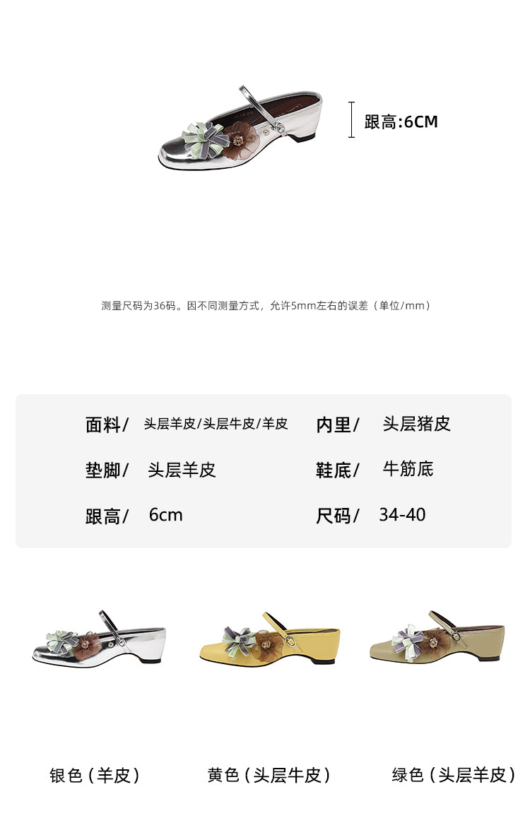 Karin Luna In Stock Spot Goods  Full-grain leather inside and out  Ultra Exquisite Round Toe Hidden Heel Closed-Toe Slippers