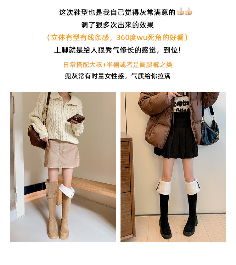 Karin Luna has prepared stock  Main Push Main Push  Hot-selling Large Sole Self-flowing Foldable Round Toe Over-the-Knee Boots