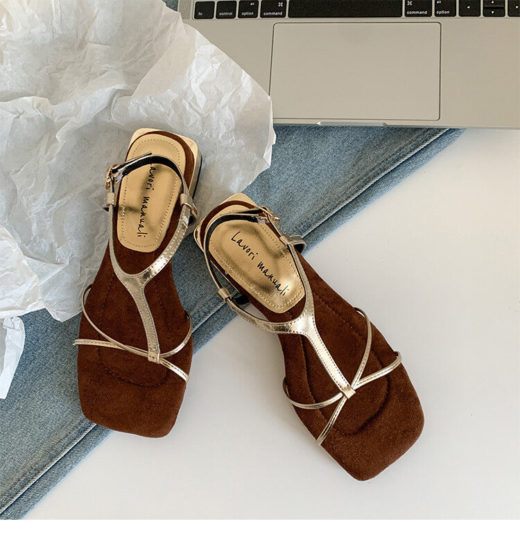 Karin Luna Bestseller Popular Featured products a Large Number of Spot Goods  Comes with data included  Thin Strap T Word Sandals
