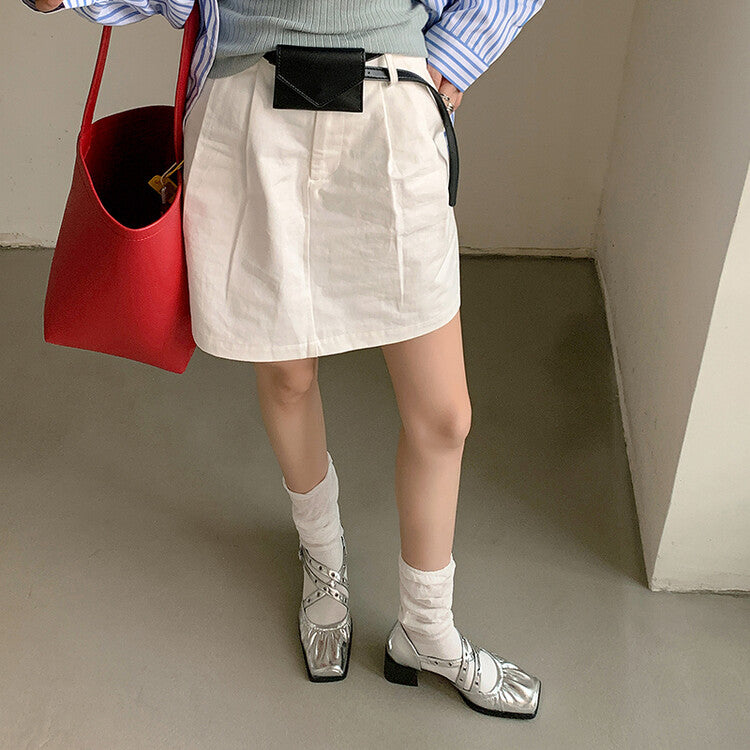 Karin Luna In Stock Spot Goods First Layer Sheepskin Cross Strap Rivet Square Toe Mary Jane Sandals