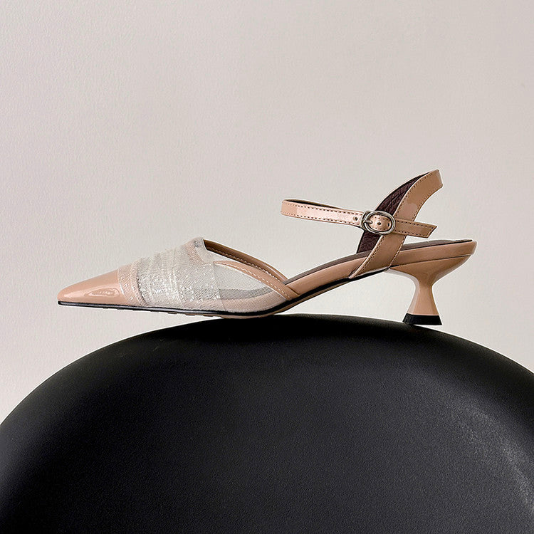 Karin Luna In Stock Spot Goods  Elegant Mesh Pointed Toe Sandals