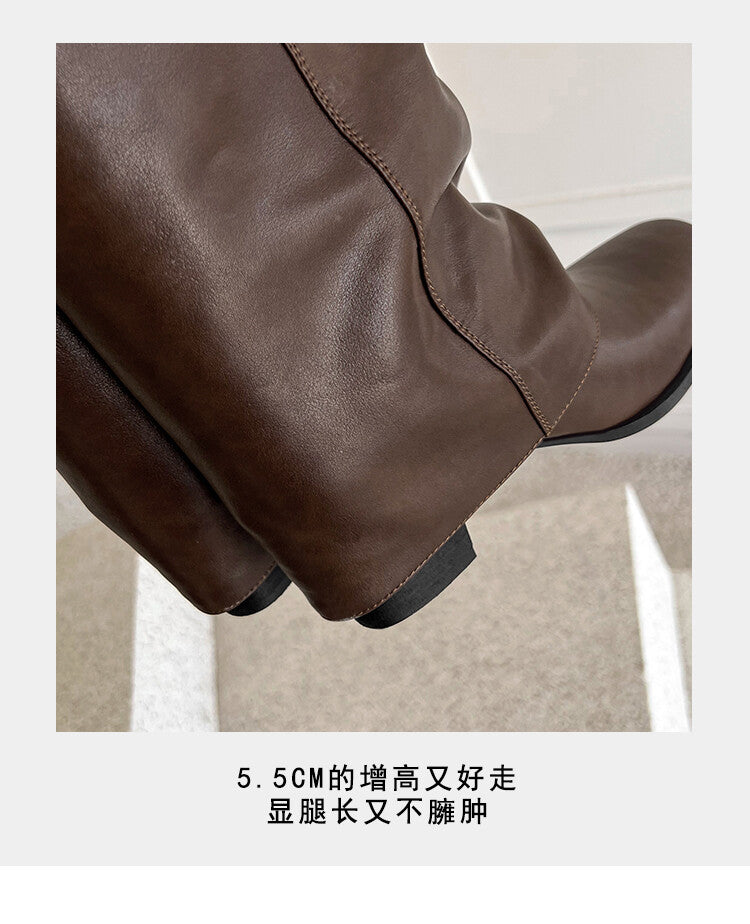 Karin Luna cool girl Stylish and Sweet Square-Toe Booties