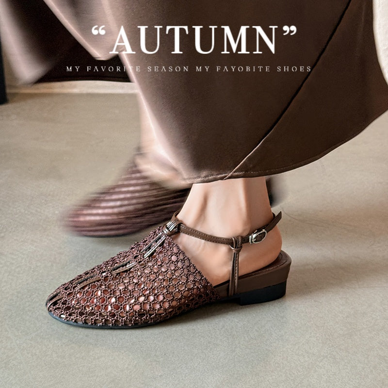 Karin Luna In Stock Spot Goods  Resort Style Series~Casual woven closed-toe flat sandals