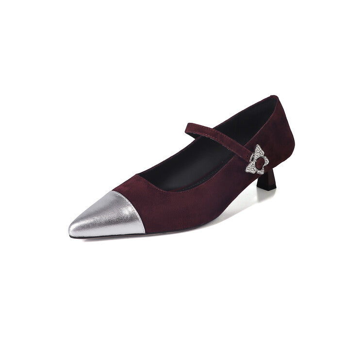 Karin Luna In Stock  Spot Goods In Stock  Classic Color Block Pointed Toe Hot-Selling Elegant Stiletto Pumps