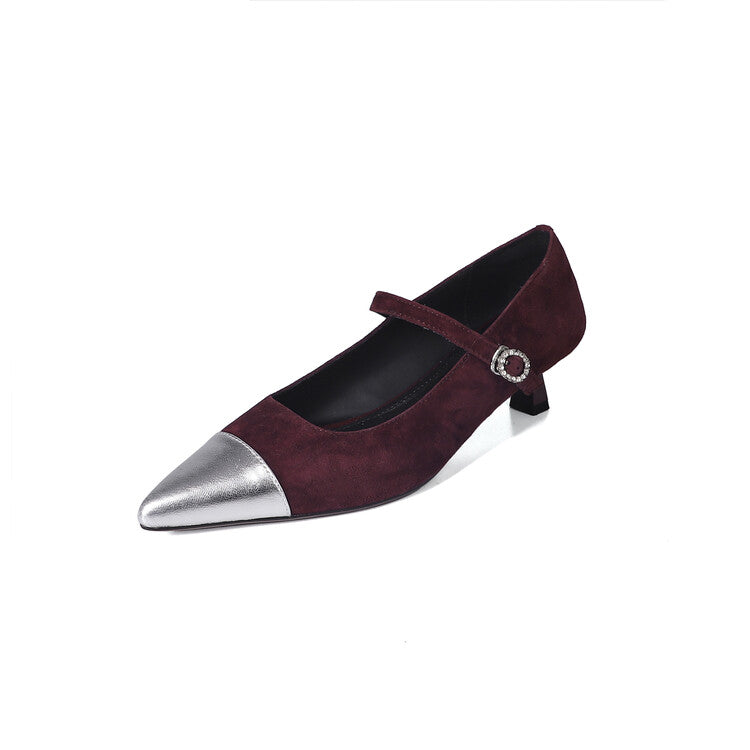 Karin Luna In Stock  Spot Goods In Stock  Classic Color Block Pointed Toe Hot-Selling Elegant Stiletto Pumps