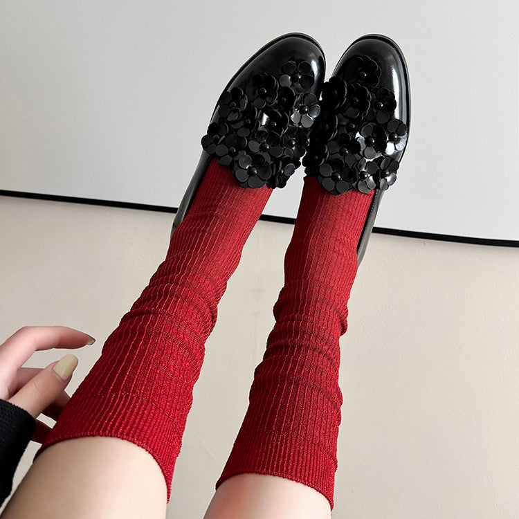 Karin Luna Casual Shoes Series~  Spot Goods In Stock Floral British Style Deep Mouth Single Shoes