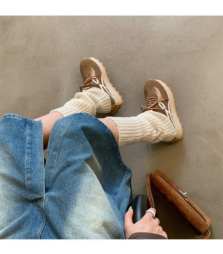Karin Luna Casual Shoes Series~  In Stock Hot-Selling Versatile Lace-Up Thick-Soled Deep Mouth Single Shoes