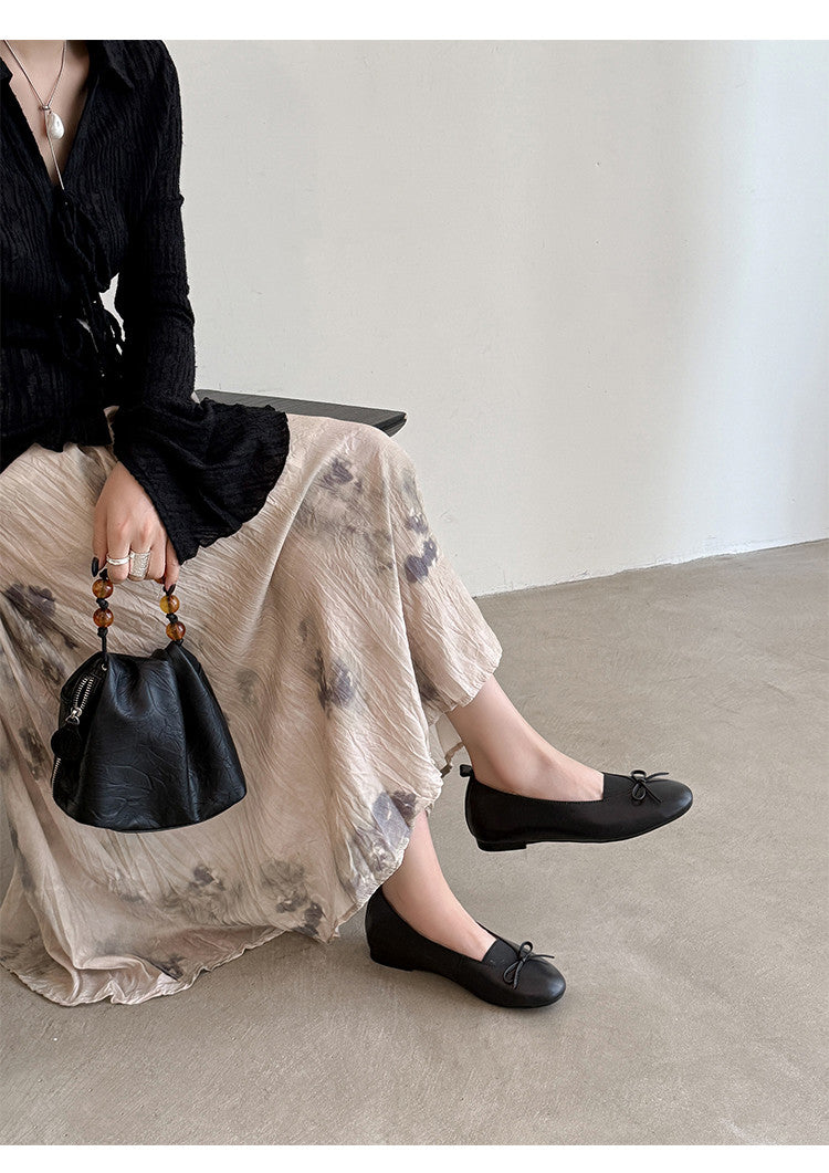 Karin Luna Full Layer Inside and Out~Basic Versatile Bow Hidden Heel Shoes