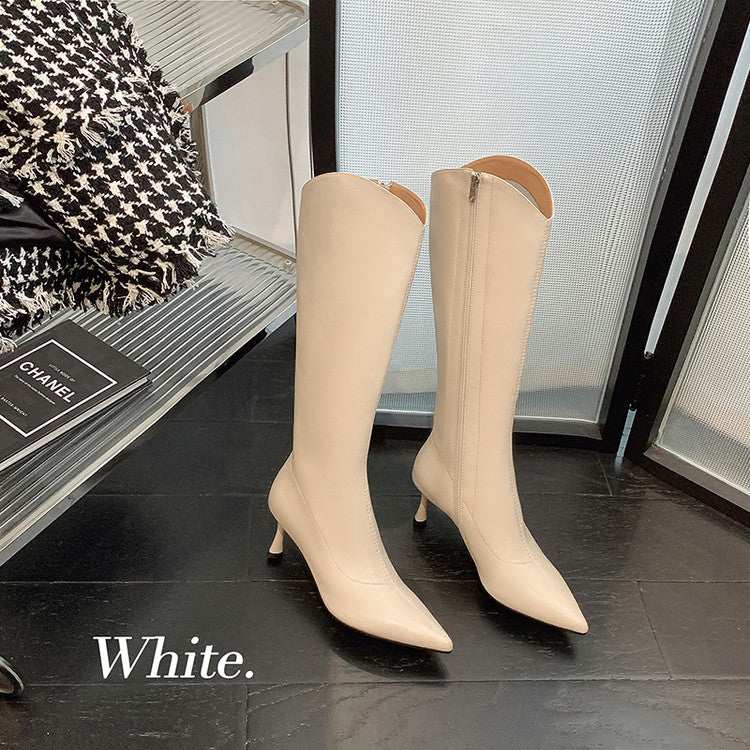 Karin Luna Elegant Style v Pointed Toe Stiletto Long Boots